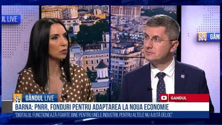 GÂNDUL LIVE. Dan Barna: Planul Național de Redresare și Reziliență, un program pentru adaptarea la noua economie