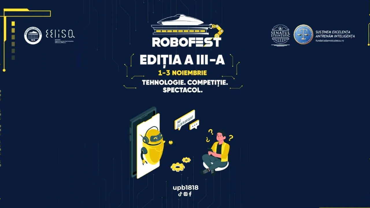 Cel mai mare festival european de TEHNOLOGIE la București. Roboți din filme SF se reunesc pentru trei zile la ROBOFEST 