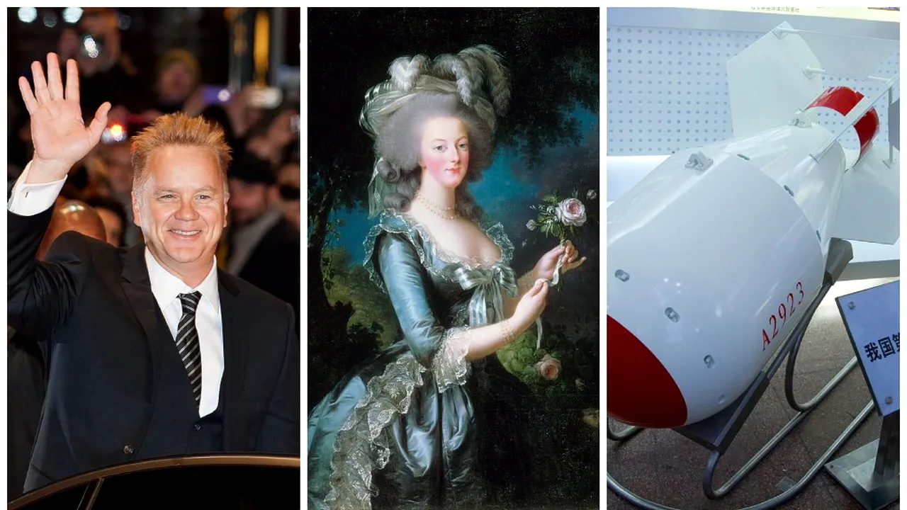 16 OCTOMBRIE, calendarul zilei: Tim Robbins împlinește 66 de ani/ Maria Antoaneta este ghilotinată/ China detonează prima sa bombă nucleară