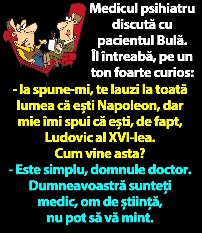 BANC | Medicul psihiatru discută cu pacientul Bulă