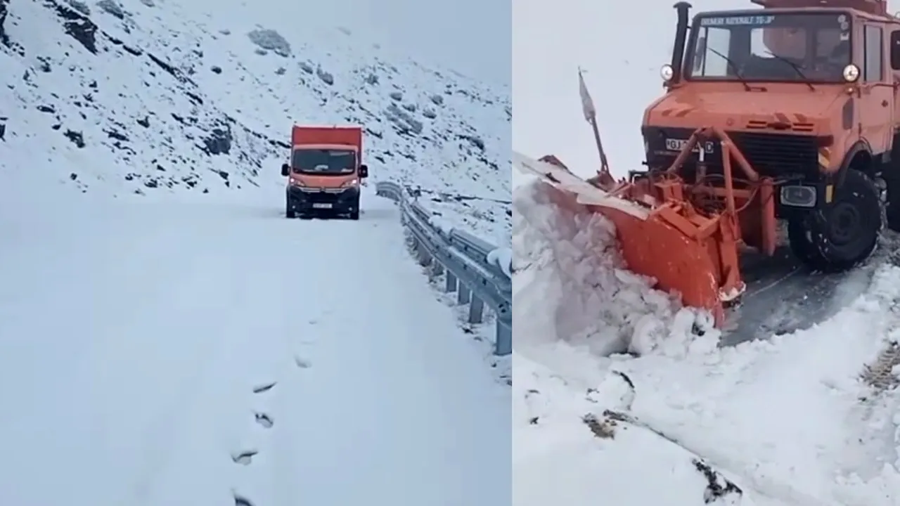 Circulația pe Transalpina a fost ÎNCHISĂ. Zăpada atinge aproape jumătate de metru. Autoritățile avertizează șoferii