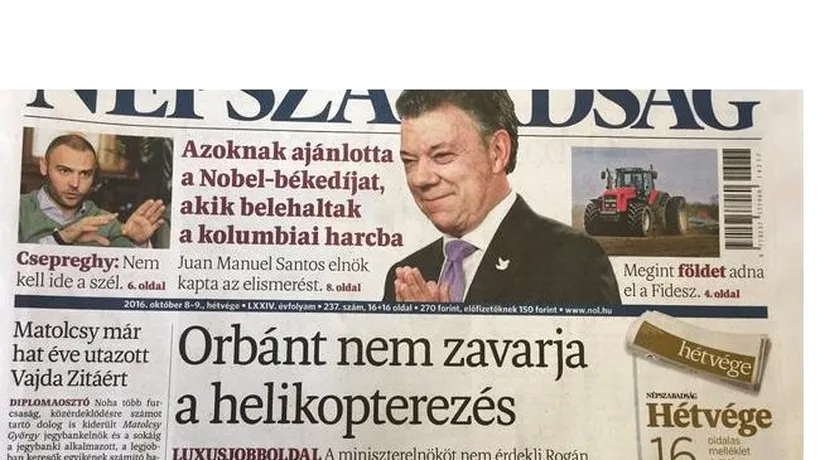 Cel mai important ziar de opoziție din Ungaria a fost închis 