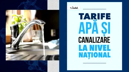 TOP 3 tarife apă potabilă și canalizare în România, în luna mai 2026. Unde sunt cele mai mari/mici prețuri