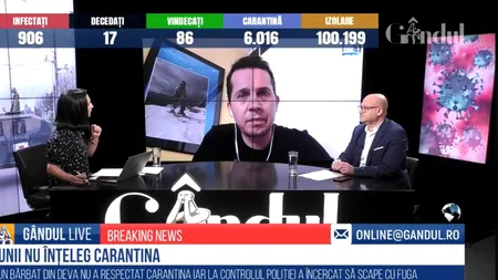 Gabriel Diaconu, psihiatru, la GÂNDUL LIVE:  Vom ajunge la colapsul spitalelor, când vine vorba de ATI, fără doar și poate. / Ca medici în hârbul ăsta de mașinuță medicală avem obligația etică, morală să luptăm pentru fiecare viață în parte