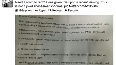 Credeți că aveți cel mai pretențios proprietar? Cele mai ciudate reguli pe care le poate primi un chiriaș