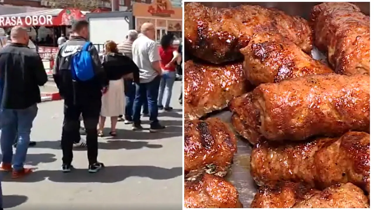 Prețurile au EXPLODAT! Cât a ajuns să coste o porție de mici cu o chiflă și un pahar de bere, la Obor