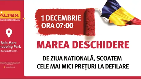 Altex deschide un nou magazin în Baia Mare! Marea deschidere are loc pe 1 Decembrie în centrul comercial Shopping Park!