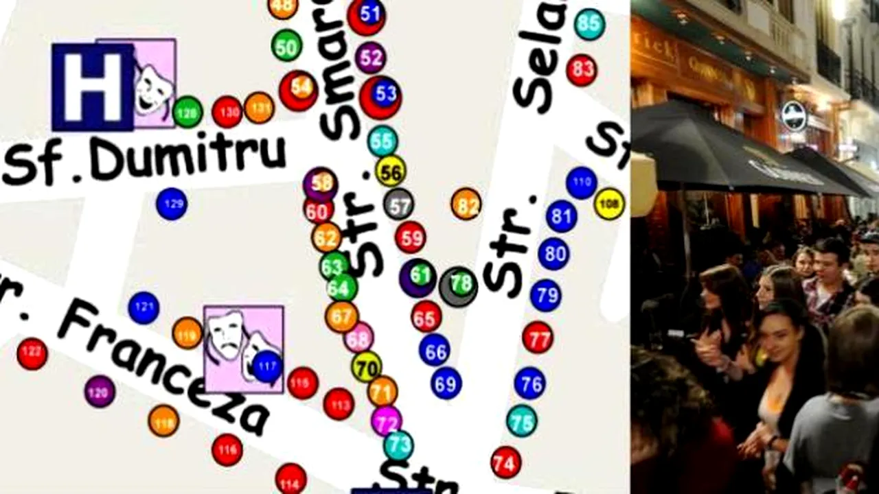 Gândul vă prezintă HARTA NOUĂ A CENTRULUI VECHI AL CAPITALEI: peste 140 de restaurante, baruri și locuri de distracție din cel mai nou pol de atracție al Bucureștilor