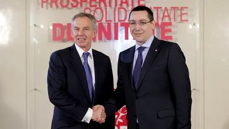 Tony Blair a venit la Guvern, pentru o întâlnire cu Ponta