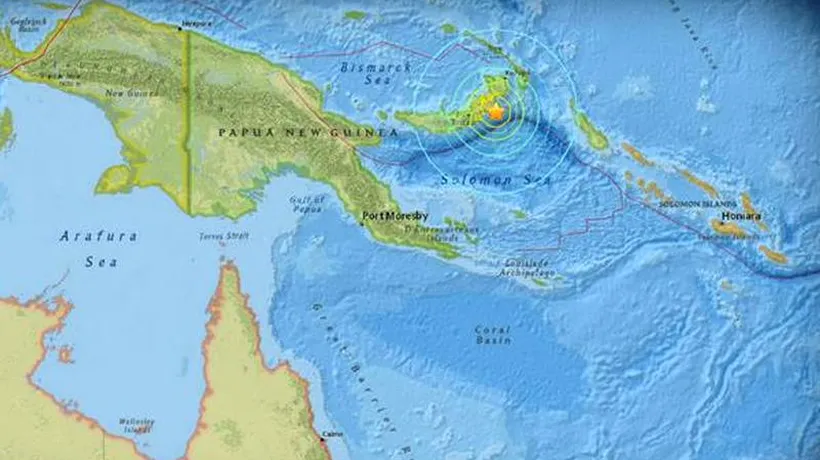 Cutremur puternic, cu magnitudinea de 7,4 grade, în largul Papuei Noua Guinee