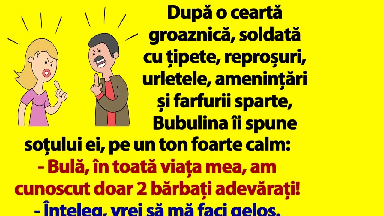 BANC | Bubulina, după o ceartă cu Bulă: 