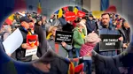 Protest AUR pe scările Tribunalului Bucureşti. „Guvernul Bolojan trebuie să plece”