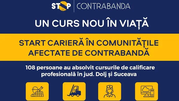 108 persoane calificate în prima serie a programului ANOFM – BAT România,  dedicat comunităților afectate de contrabandă