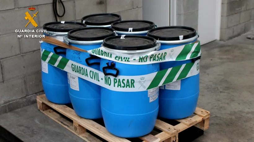 Peste 3,2 tone de catinonă de sinteză au fost confiscate în Spania. Este cea mai mare captură a acestui drog în Europa