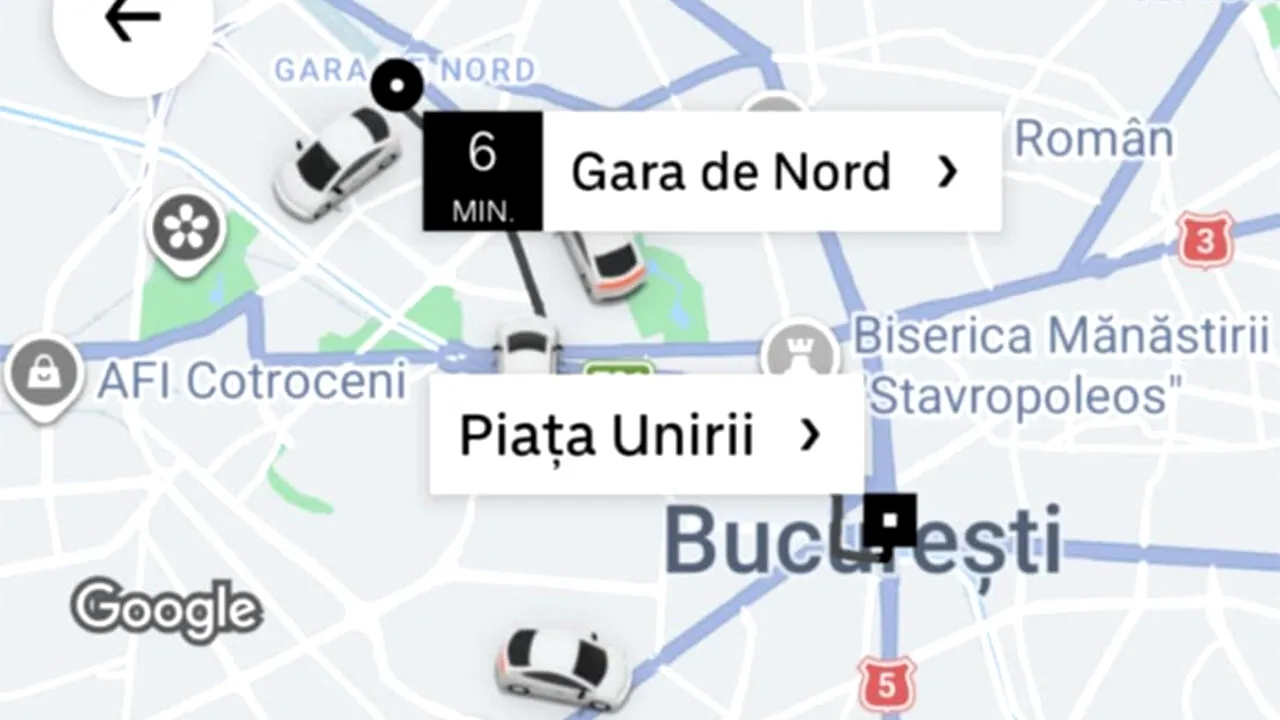 Cât a plătit un bucureștean ieri, pe cod roșu de ninsori, pentru o cursă Uber de la Gara de Nord, până la Piața Unirii