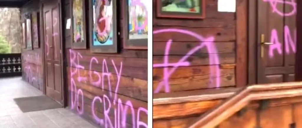 Imagini revoltătoare: Biserică din București, vandalizată cu mesaje pro-LGBT (VIDEO)
