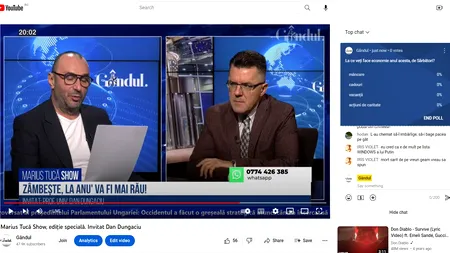 Poll Marius Tucă Show: „La ce veți face economie anul acesta, de Sărbători?”. Au existat patru variante de răspuns