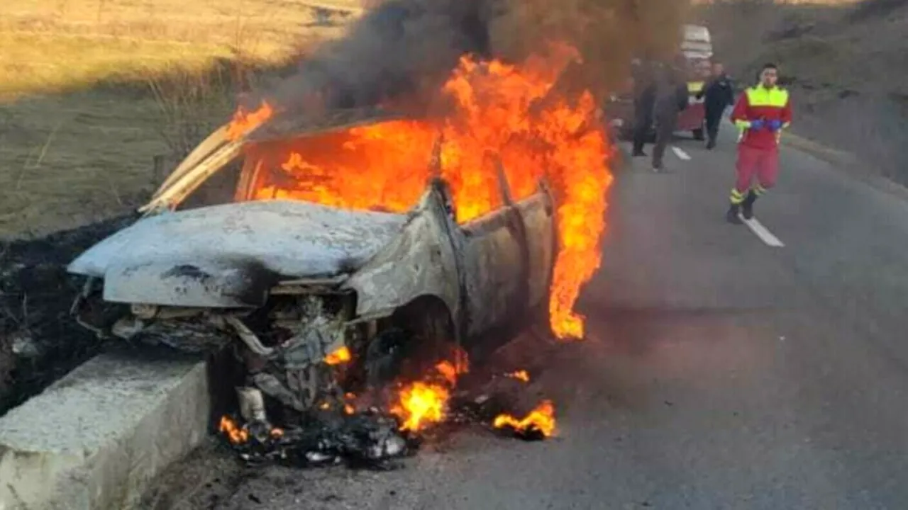 O șoferiță din Alba a murit arsă de vie, după ce a intrat cu mașina într-un cap de pod