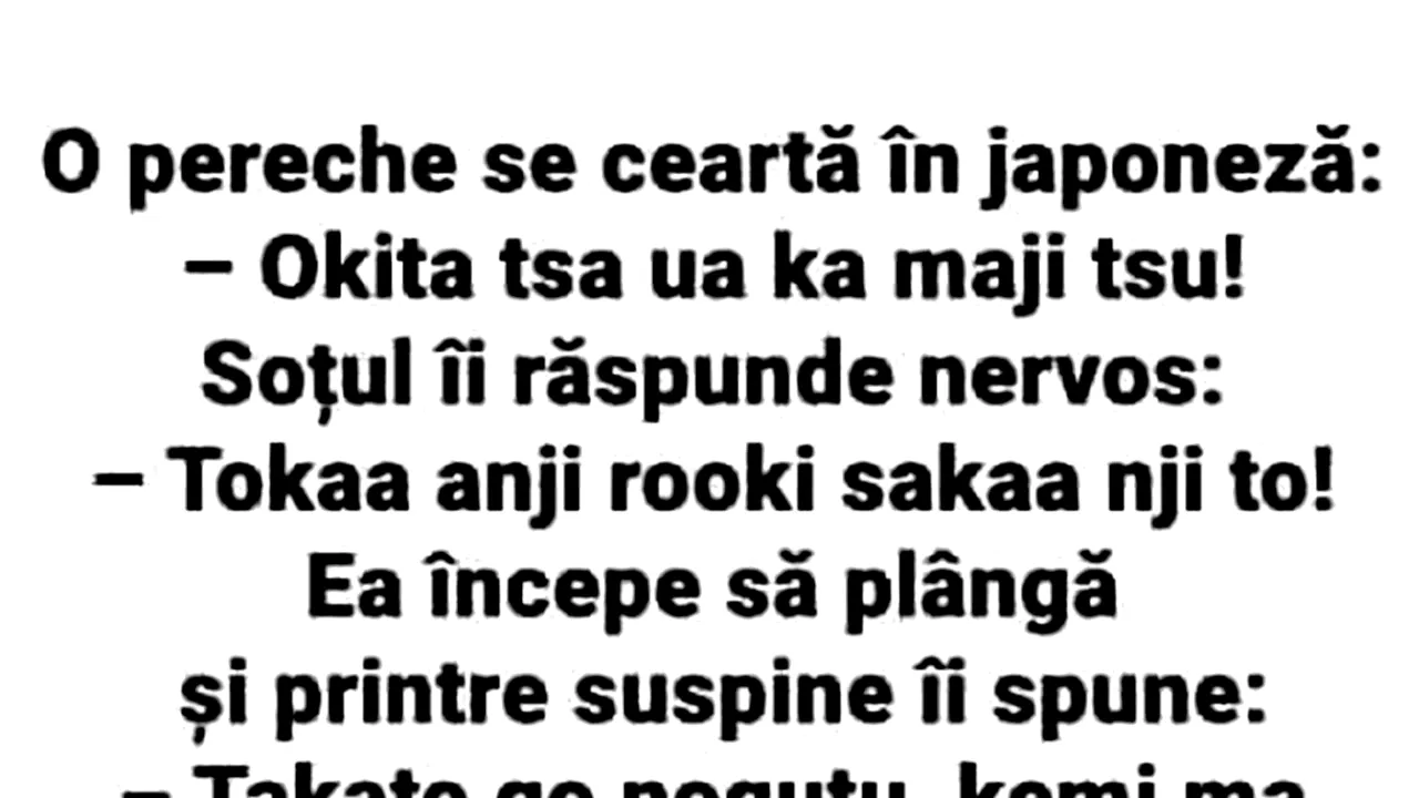 BANCUL ZILEI | O pereche se ceartă în japoneză