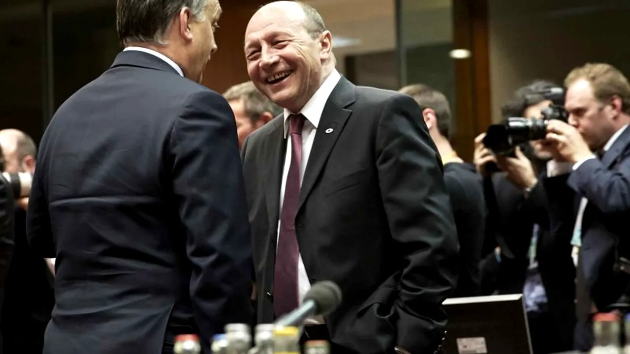 Contre între România și Ungaria pe steagul secuiesc. Băsescu și Viktor Orban, fotografiați discutând înaintea lucrărilor Consiliului European