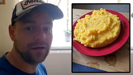 Cum a reacționat acest turist britanic din România, după ce a mâncat MĂMĂLIGĂ pentru prima dată: 