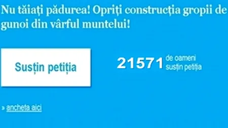 Opriți construirea gropii de gunoi din vârful muntelui! Susțineți petiția Gândul!