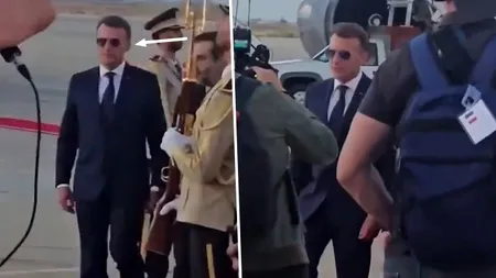 Emmanuel Macron, primul lider occidental care vizitează Siria de după războiul civil. Președintele Franței a venit cu nelipsiții ochelari de soare