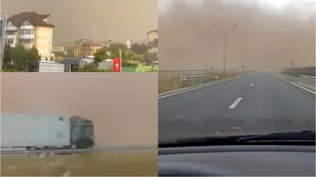 Fenomen bizar în Oradea. Motivul pentru care au apărut nori de praf roșu pe cer