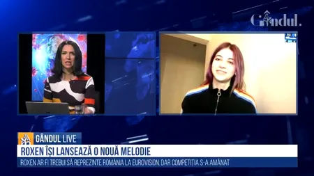 GÂNDUL LIVE. Roxen, reprezentanta României la Eurovision: „Încerc să profit de perioada asta cât mai mult”