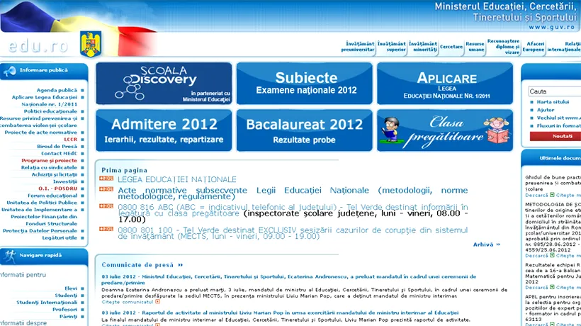 EDU.RO - REZULTATE BAC 2013 | Portalul Ministerului Educației. Situația după contestații
