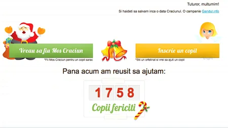 SALVEAZĂ CRĂCIUNUL. Cititorii Gândul au reușit să bucure peste 1700 de copii. Campania 