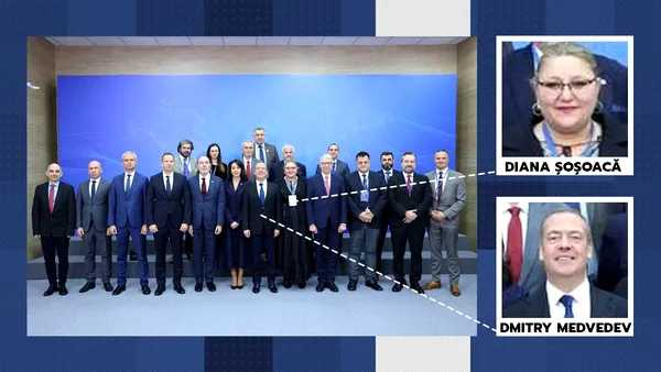 Diana Șoșoacă, din nou în Rusia. De data asta la Soci, în compania lui Medvedev. Fostul președinte al Rusiei i-a apreciat discursul