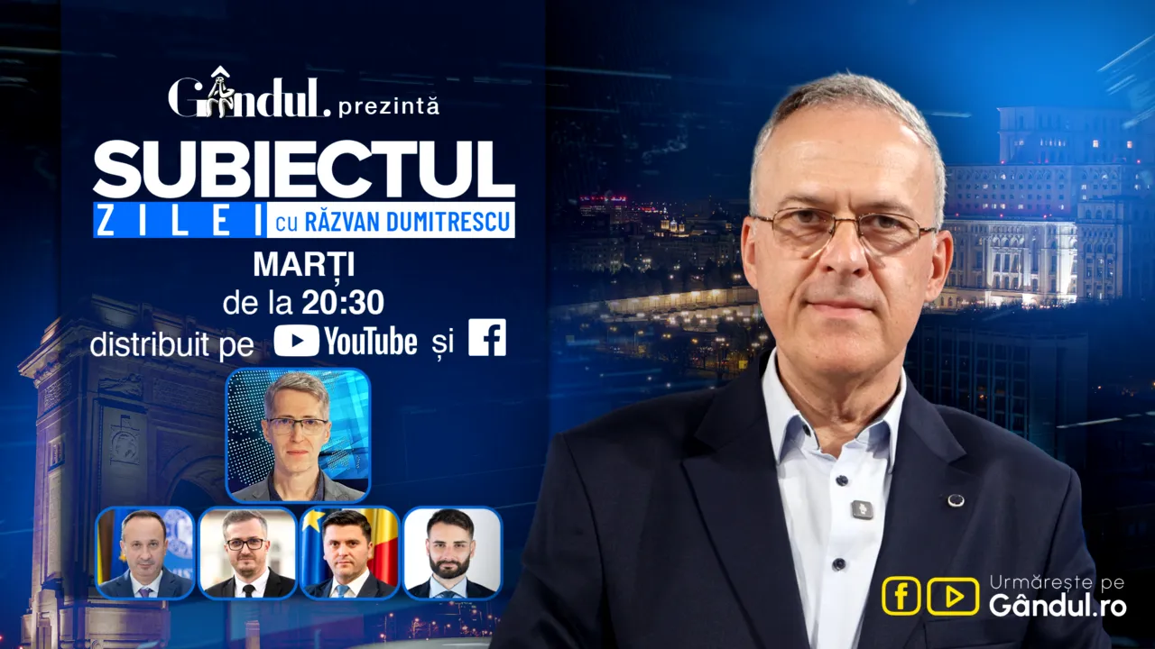 „Subiectul Zilei cu Răzvan Dumitrescu” începe marți, 08 septembrie, de la ora 20:30, live pe Gândul. În exclusivitate, Radu Herjeu, dezvăluiri despre cine profită de o țară blocată de 126 de zile