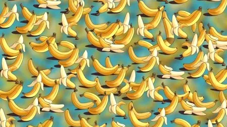 Iluzie optică virală | Doar 1 dintre 100 de oameni poate găsi bumerangul ascuns printre bananele din imagine