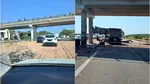 Trafic deviat pe A1 București-Pitești, după ce un camion a lovit un picior de pod. Coloana de mașini se întinde pe 14 kilometri
