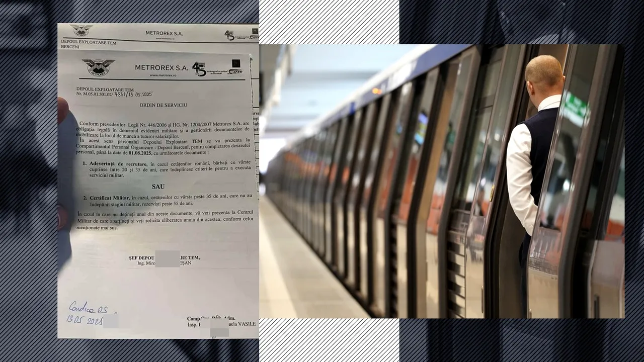 Ordin militar la Metrorex. Bărbații între 20 și 35 de ani trebuie să aducă adeverințe de RECRUTARE. Ministerul Apărării: „Este un document de rutină”