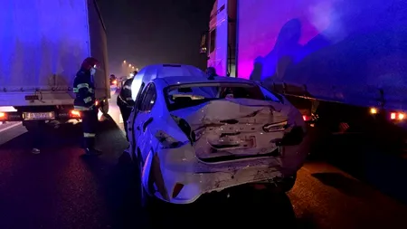 Carambol cu trei mașini, pe Centura Brașovului. O persoană a fost rănită, iar traficul auto a fost blocat (VIDEO)