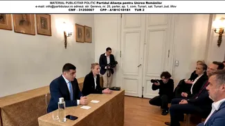 George Simion, față în față cu ziariștii francezi/ „Macron îl sprijină pe contracandidatul meu. Duminică, votăm între România sau Franța”