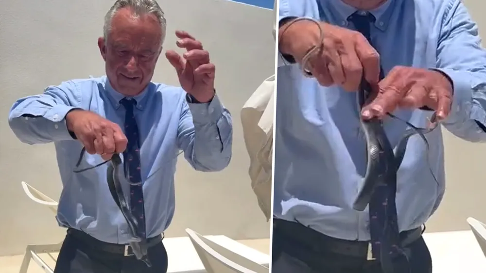 Imaginile zilei vin din SUA. Secretarul Sănătății, Robert Kenedy, a postat un video în care se luptă cu doi șerpi care au pătruns pe terasa casei