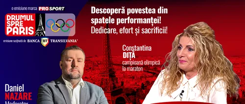 Fosta mare atletă română Constantina Diţă este invitata emisiunii ,,Drumul spre Paris’’ de joi, 11 aprilie, de la ora 19:00