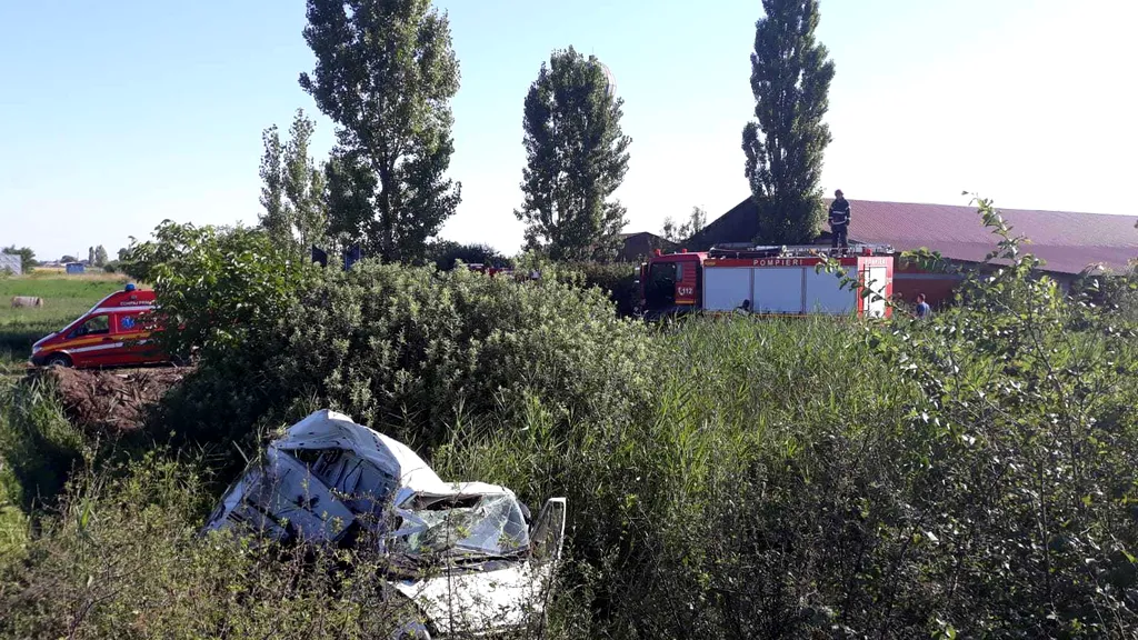 Accident microbuz lovit de tren Satu Mare șofer mort