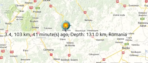 Cutremur de 3,4 grade în România în această dimineață