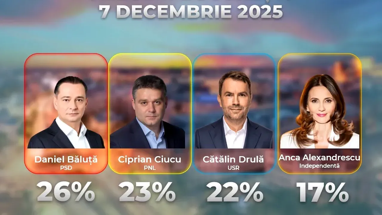 Sondaj CURS| Daniel Băluţă are câteva procente în faţa lui Ciprian Ciucu şi Cătălin Drulă