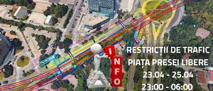 Restricții temporare de TRAFIC în Pasajul Piața Presei, București. Lucrări topografice pentru METROU