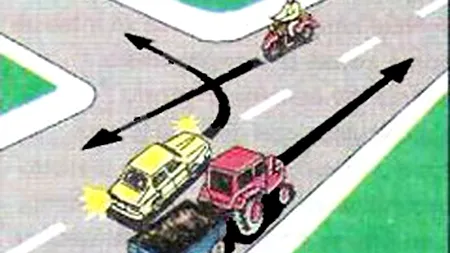Chestionare auto. Conducătorul autoturismului procedează regulamentar, pentru a schimba direcția de mers spre stânga?