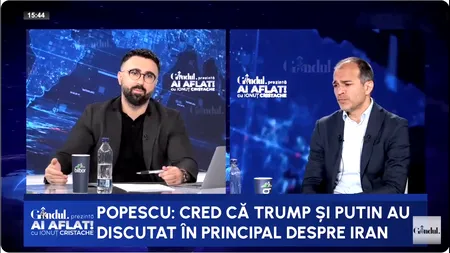 Ștefan Popescu: „Cred că Trump și Putin discută despre Iran”