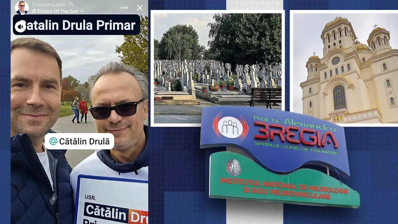 În timp ce USR-iștii din Guvern participau la Sfințirea Catedralei, Drulă își făcea campanie pe străzi cu șeful CIMITIRELOR. Susținătorul lui Drulă este și membru în Consiliul de Administrație la Obregia