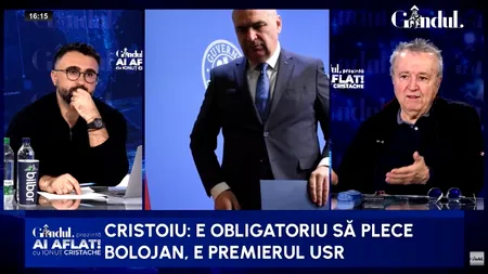 Ion Cristoiu: „Bolojan e obligatoriu să plece, e al USR, nu al Coalitiei. De vina e Grindeanu”
