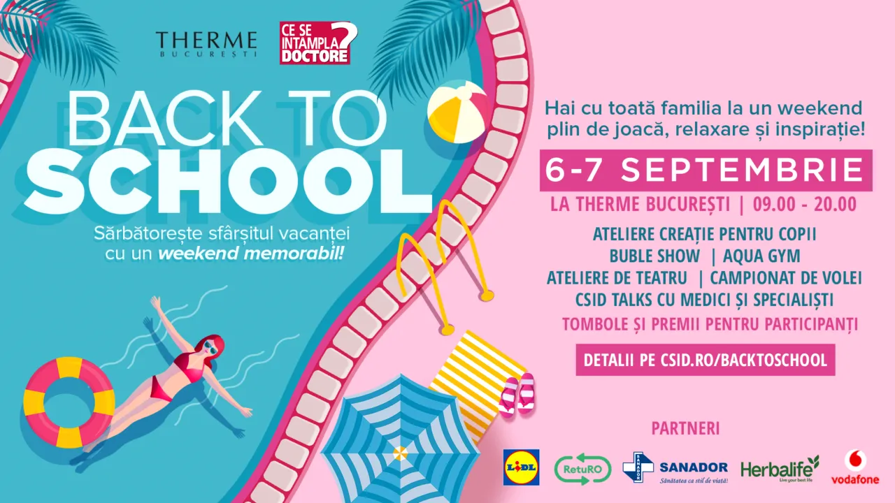 CSID.RO aniversează 20 de ani și îi sărbătorește împreună cu familiile din România la THERME București, la evenimentul „CSID – BACK TO SCHOOL”