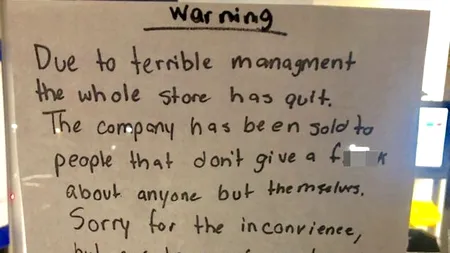 Ne-am săturat de ȘEFII ORIBILI! Toți angajații unui restaurant din SUA au DEMISIONAT peste noapte. Mesajul lor de ADIO a devenit viral